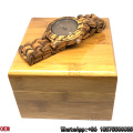 Relojes de cuarzo de fecha de alta calidad de relojes de cebra de madera